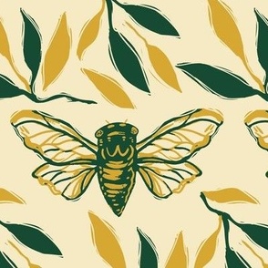 Block Printed Cicadas