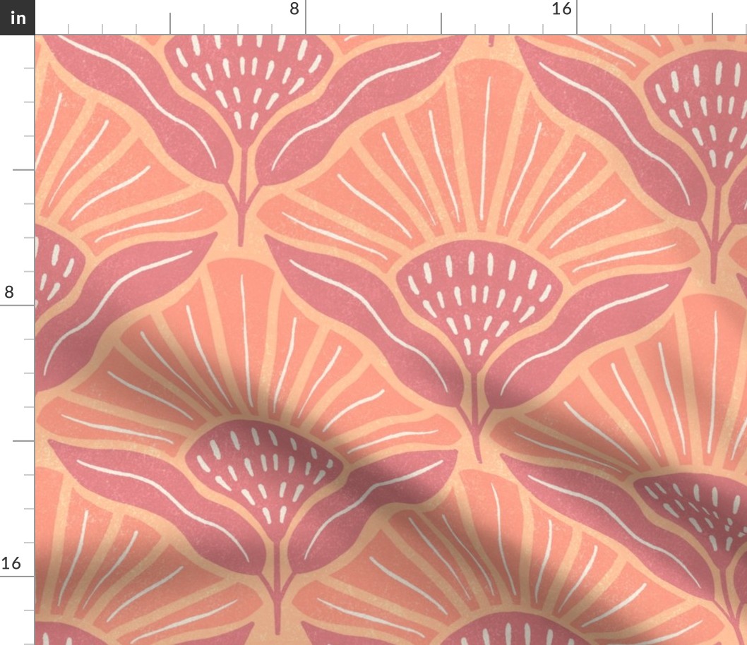 Flourishing Floral Rays in Peach