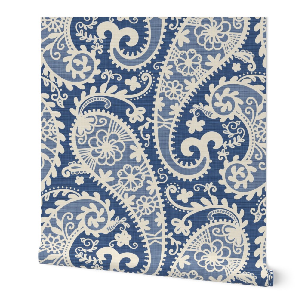 Paisley Forget-Me-Not - block print