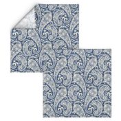 Paisley Forget-Me-Not - block print