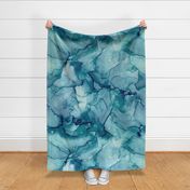Abstract alcohol ink liquid luxury teal contemporary pattern