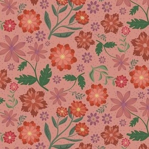 Happy flowers in coral