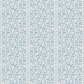 Block Print Branch Stripe, sky blue (Medium)