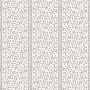 Block Print Branch Stripe, ivory light gray (Medium)