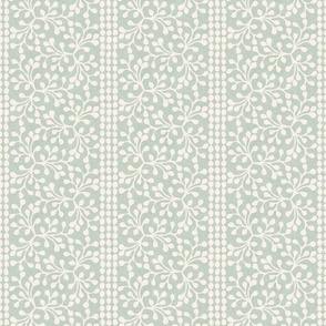 Block Print Branch Stripe, pale green (Medium)