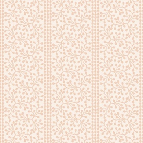 Block Print Branch Stripe, ivory softest peach (Medium)