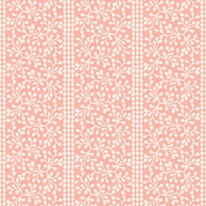 Block Print Branch Stripe, pink peach (Medium)