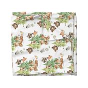 Woodland Pine Tree  Forest Animals Baby Nursery Rotated