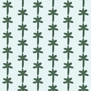 Simple Block print palm tree green light blue -01