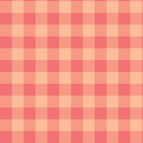 Juicy Peach Gingham (Large scale)