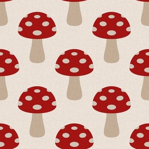 The Magic of Mushrooms - red and taupe