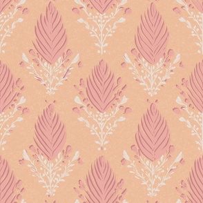 Inviting soft and gentle flowers on the peach fuzz colobackground