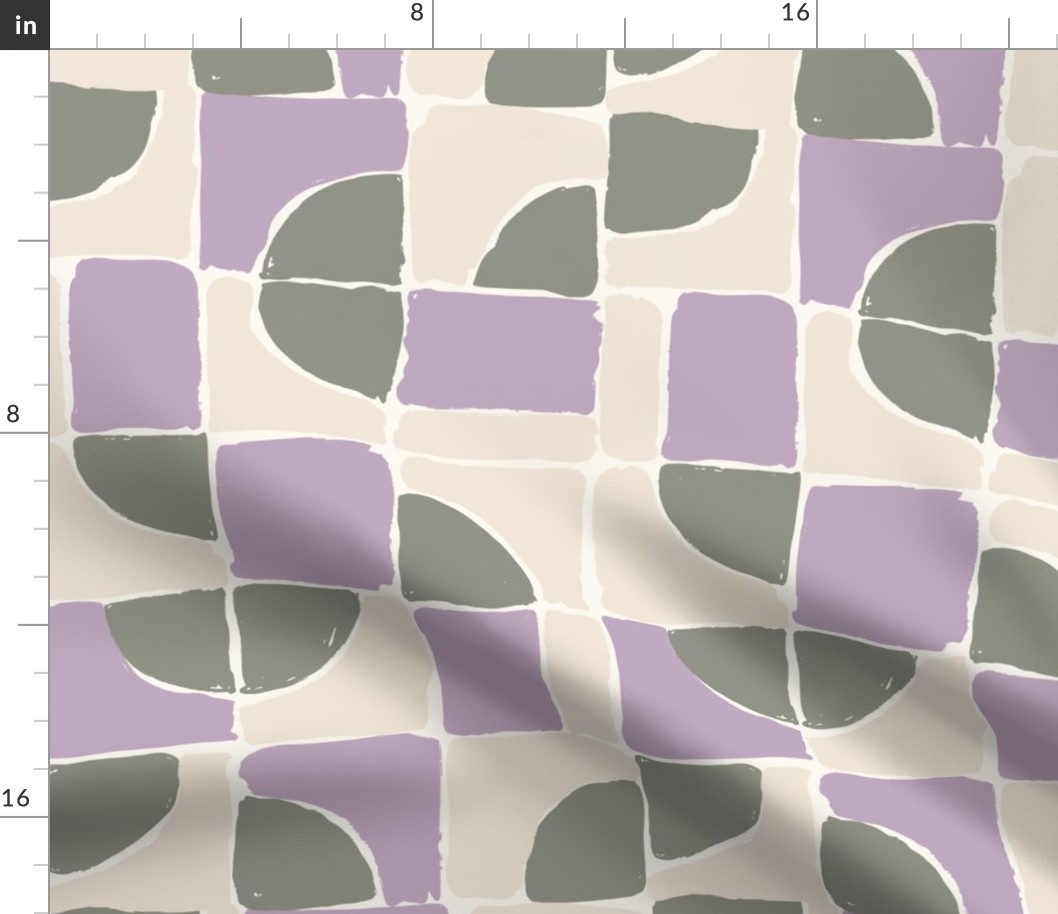 Painted squares_abstract_Large_Lavendar Olive green
