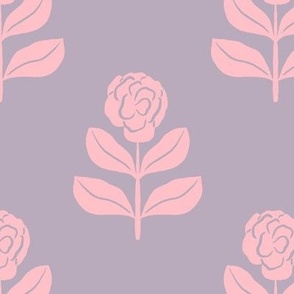 Camellia Flower in Pink and Purple  | Small Version | Chinoiserie Style Pattern at an Asian Teahouse Garden