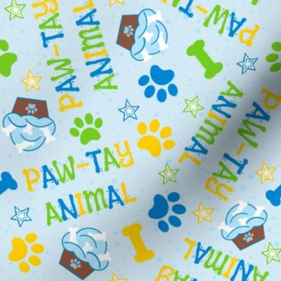 Medium Paw-Tay Animal Dog and Cat Blue Dog Bandana Collar