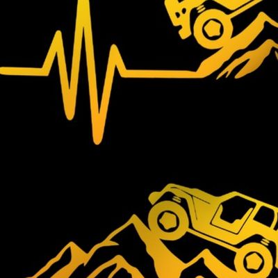 Large Heartbeat Jeep On Hill Yellow ATV UTV