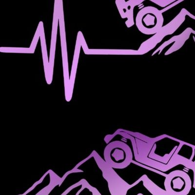 Large Heartbeat Jeep on Hill Purple ATV UTV