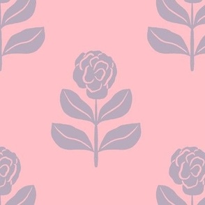 Camellia Flower in Purple and Pink  | Small Version | Chinoiserie Style Pattern at an Asian Teahouse Garden