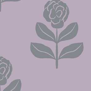 Camellia Flower in Purple | Medium Version | Chinoiserie Style Pattern at an Asian Teahouse Garden