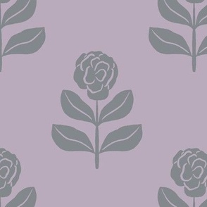 Camellia Flower in Purple | Small Version | Chinoiserie Style Pattern at an Asian Teahouse Garden