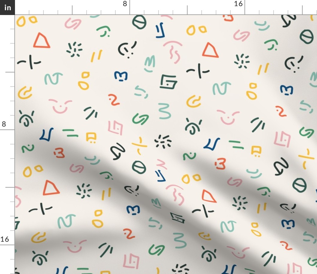 Cute colourful kids abstract symbols design