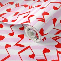 Love Notes Valentine Music Red Stripes