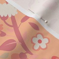 Pantone Peach Fuzz Floral Vertical Stripe Plethora Palette Pattern