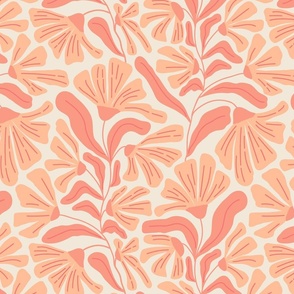 Retro Whimsy Peach Fuzz Floral