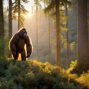 sasquatch in a forest at dawn 71