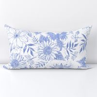 Flutter Floral Block Print -Blue