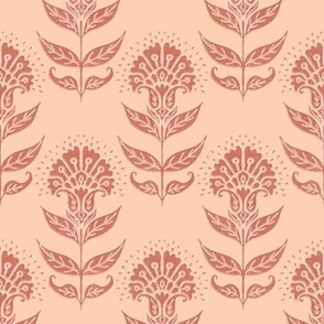 Aurelia Floral Light Peach Nutmeg MEDIUM  4x4 inch