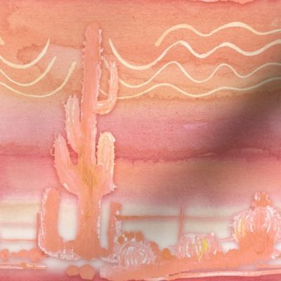 Cowgirl Up Desert Cactus Peach Fuzz Pantone by Audrey Jeanne