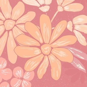 (L) Floral field peach tones