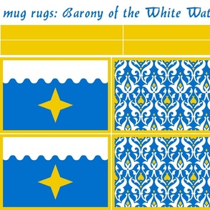 mug rugs: Barony of the White Waters (SCA)