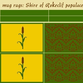 mug rugs: Shire of Rokeclif (SCA)