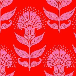 Aurelia Floral Bright Red and Pink LARGE