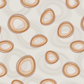 Abstract Layered Circles | Orange, Umber & Mustard Boho Modern Textural Design