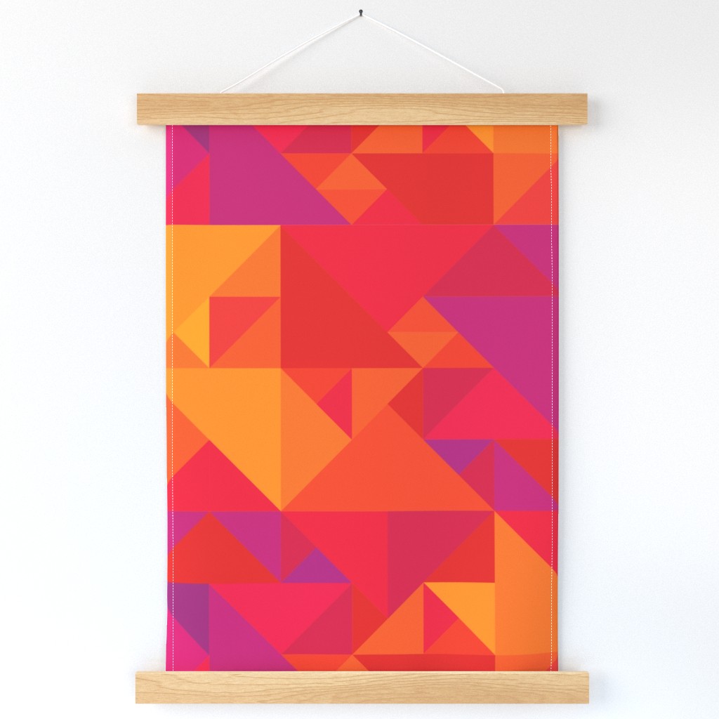 Jazzy Triangles in Orange, Red and Magenta