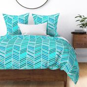 Chevron Watercolor Turquoise Medium 