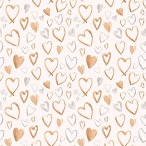 Small / Gold and Silver Hearts