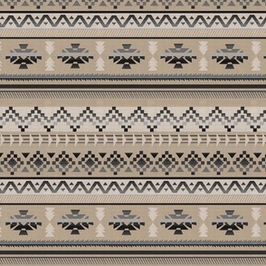Southwestern stripe- taupe-extra small scale