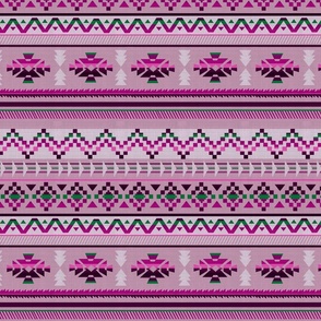 Southwestern Stripe- Pink & Green- extra small scale 