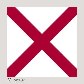 Letter V Nautical Flag for Fill A Yard - 5" flag on a 6" square