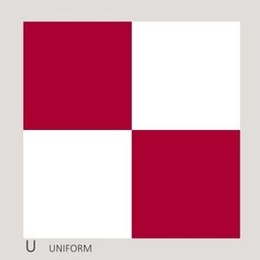 Letter U Nautical Flag for Fill - 5" flag on 6" square