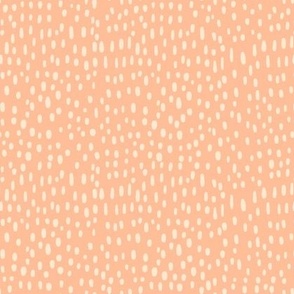 Small - Rain Drops - Peach Fuzz - Abstract Organic Lines and Dots - Warm and Calm 