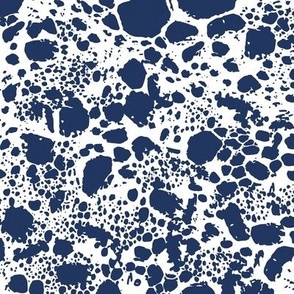 Abstract Animal Print Snakeskin - Navy Blue and White
