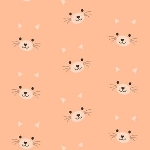 Peach fuzz kitty cats kids animal pattern