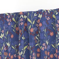 12in Periwinkle Electric Blue Hand Painted Flower Pattern