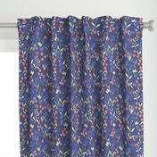 12in Periwinkle Electric Blue Hand Painted Flower Pattern