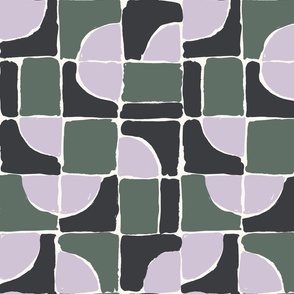 Painted squares_abstract_Large_Lavender and wreath green